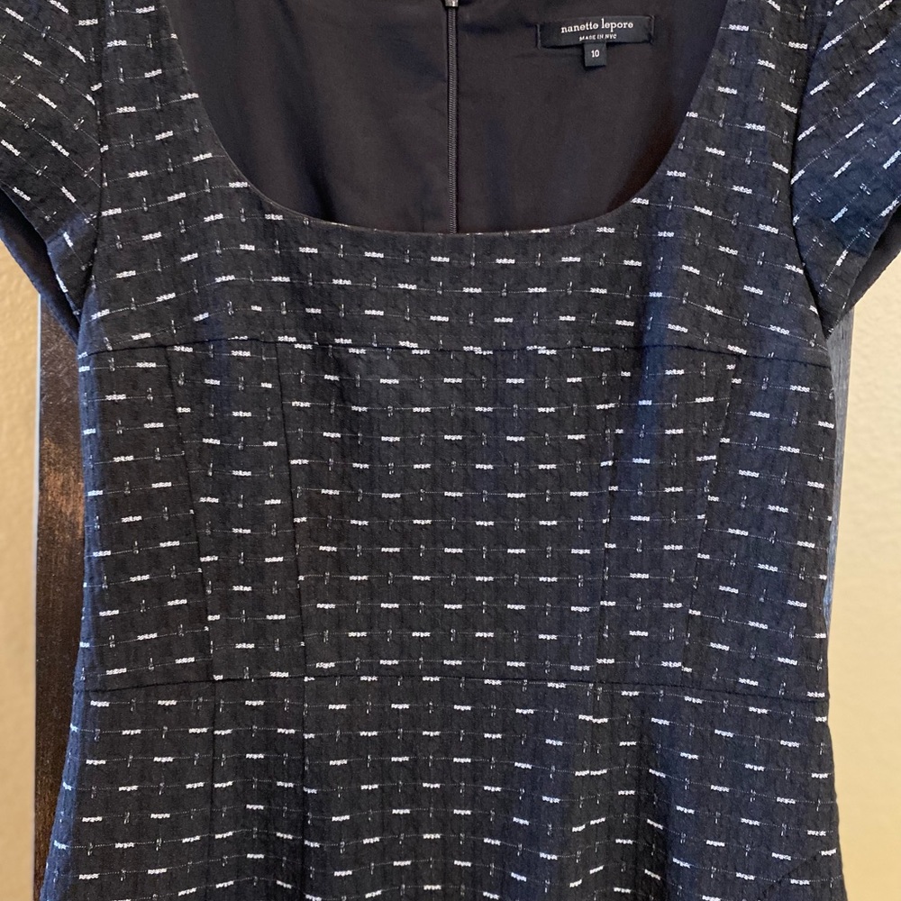 NANETTE LEPORE tweed dress, size 10, black & white, in great condition! 🥰